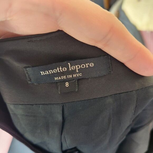 Nanette Lepore Circuit Skirt Solid Black Womens Size 8 Pleated Lined - Picture 9 of 11